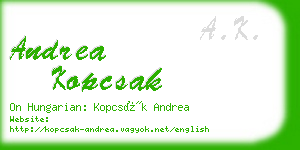 andrea kopcsak business card